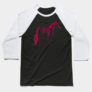 Equestrian Art Red Silhouette Horse Lover Cowgirl Baseball T-Shirt